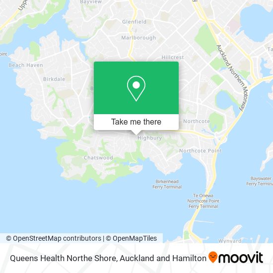 Queens Health Northe Shore map