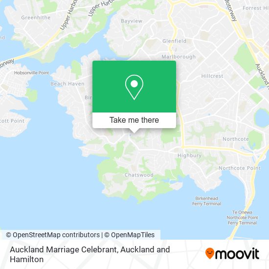 Auckland Marriage Celebrant map