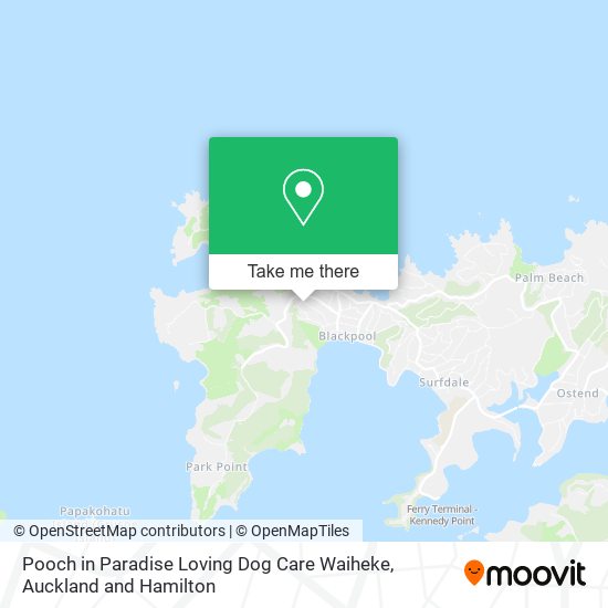 Pooch in Paradise Loving Dog Care Waiheke map