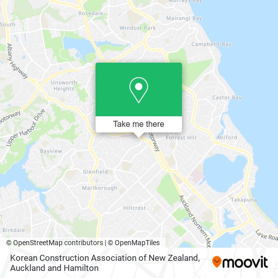 Korean Construction Association of New Zealand map