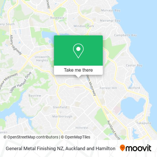 General Metal Finishing NZ map