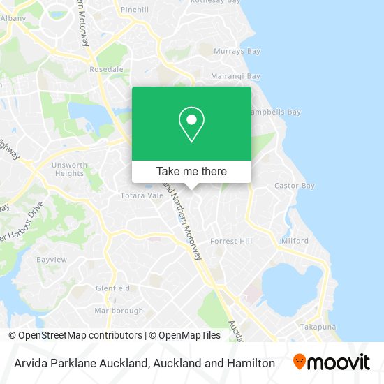 Arvida Parklane Auckland map