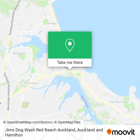 Jims Dog Wash Red Beach Auckland map