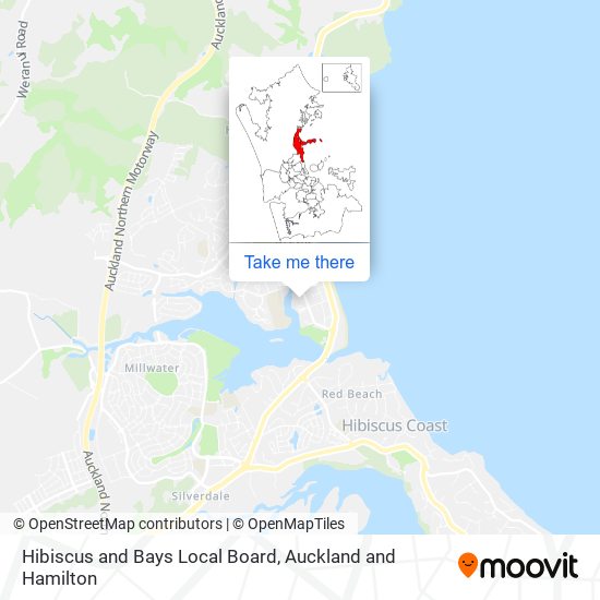 Hibiscus and Bays Local Board map