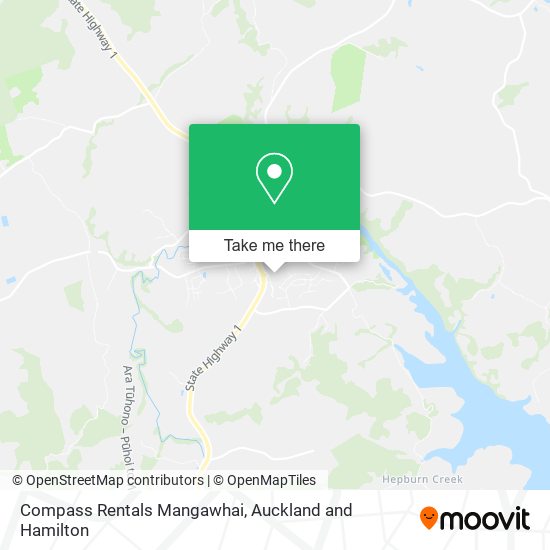 Compass Rentals Mangawhai map