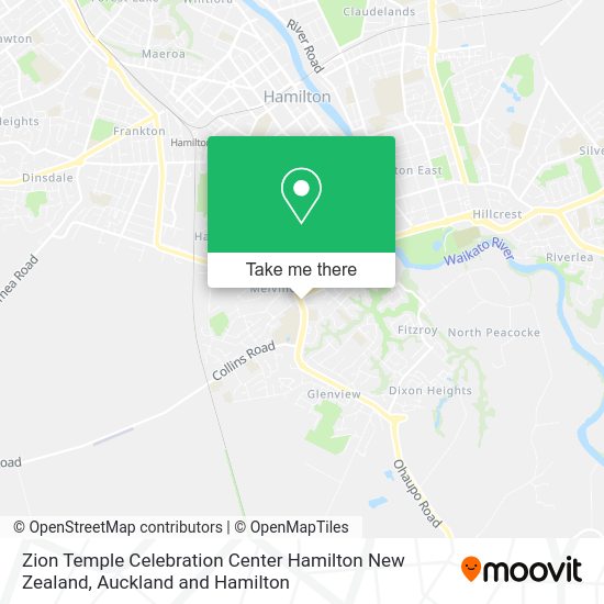 Zion Temple Celebration Center Hamilton New Zealand map