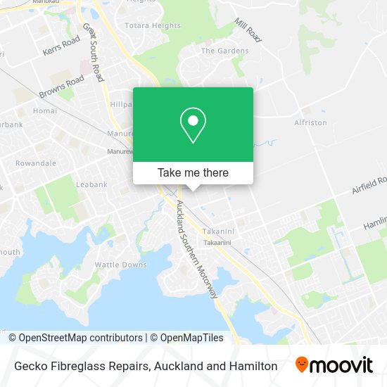 Gecko Fibreglass Repairs map