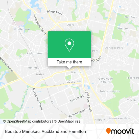 Bedstop Manukau map