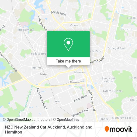 NZC New Zealand Car Auckland map