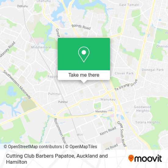 Cutting Club Barbers Papatoe map