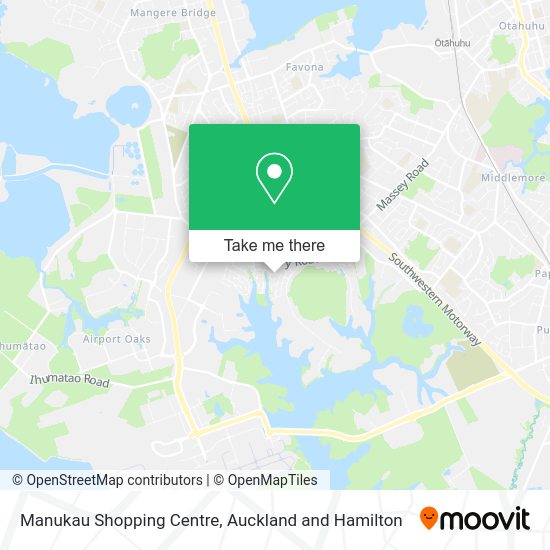 How to get to Manukau Shopping Centre in Mangere South by bus or train?