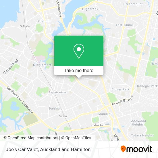 Joe's Car Valet map