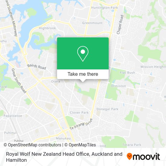 Royal Wolf New Zealand Head Office map