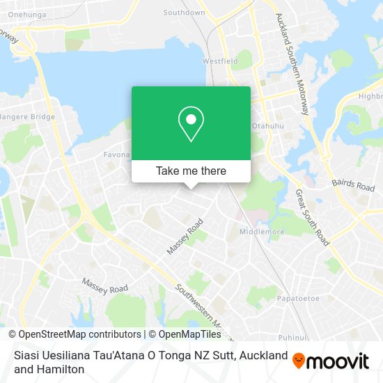 Siasi Uesiliana Tau'Atana O Tonga NZ Sutt map