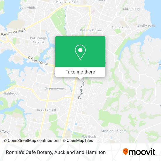 Ronnie's Cafe Botany map