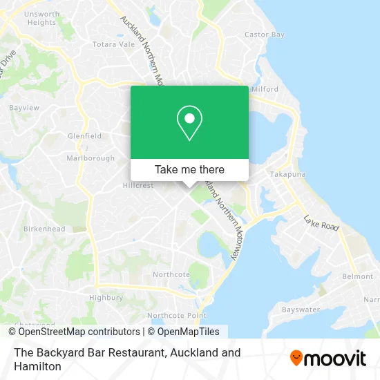 The Backyard Bar Restaurant map