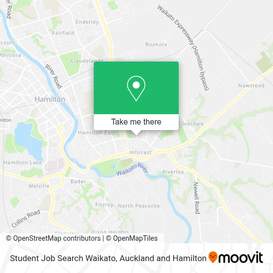 Student Job Search Waikato map