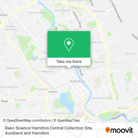 Rako Science Hamilton Central Collection Site map