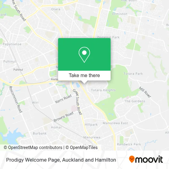 Prodigy Welcome Page map