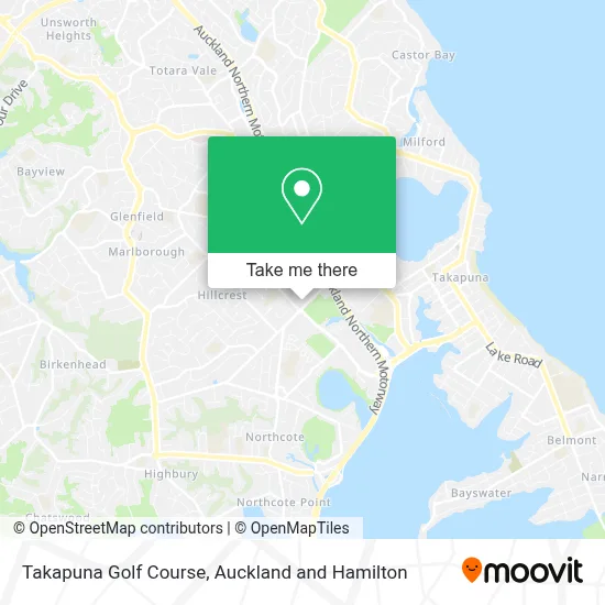 Takapuna Golf Course map