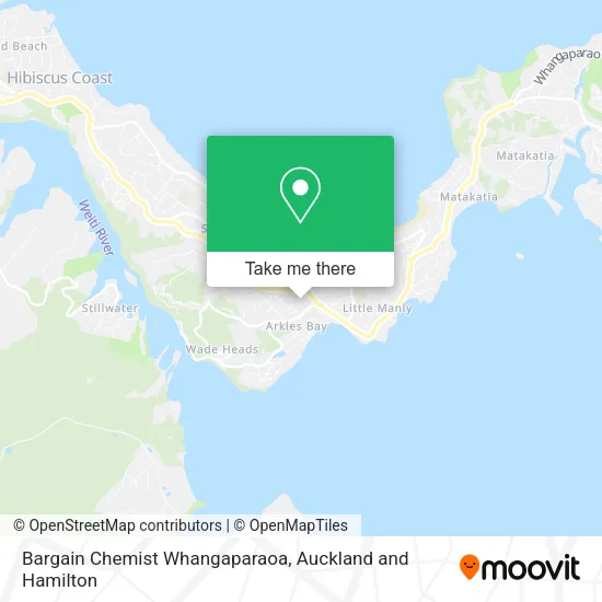 Bargain Chemist Whangaparaoa map