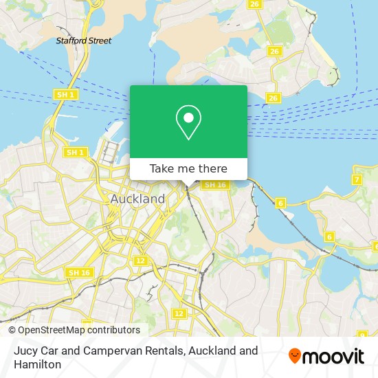 Jucy Car and Campervan Rentals map