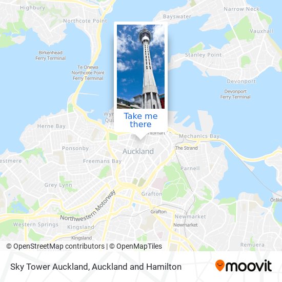 Sky Tower Auckland map