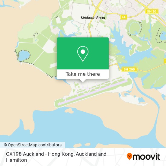 CX198 Auckland - Hong Kong map