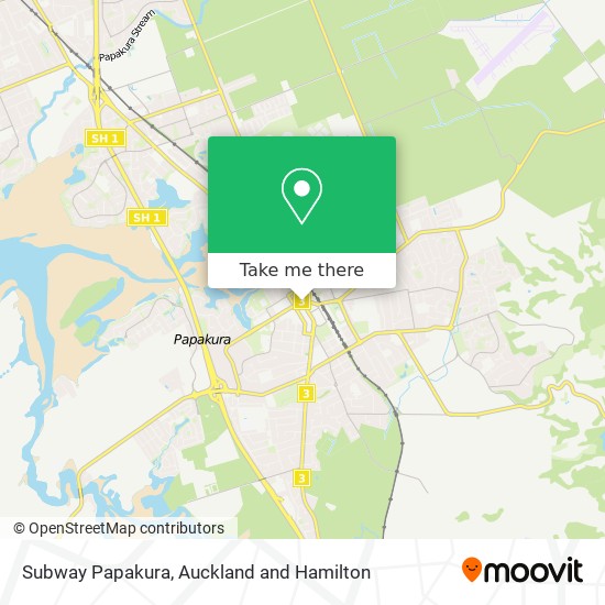 Subway Papakura map