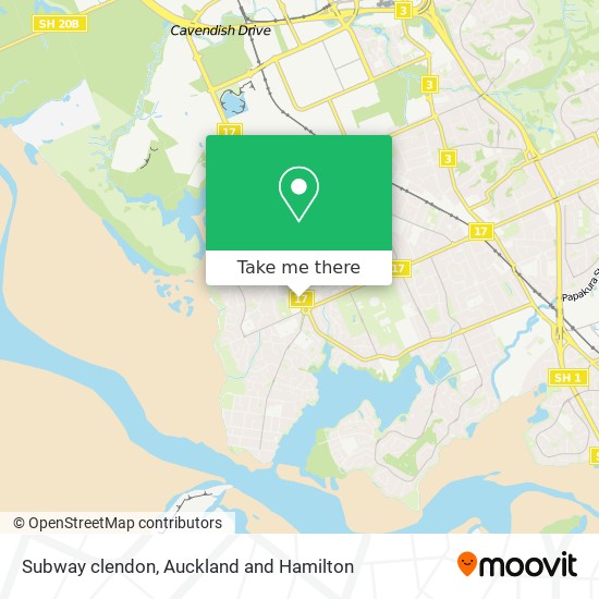 Subway clendon map