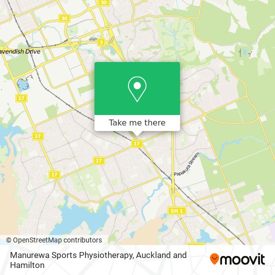Manurewa Sports Physiotherapy map