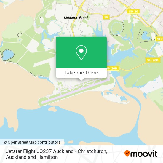 Jetstar Flight JQ237 Auckland - Christchurch map