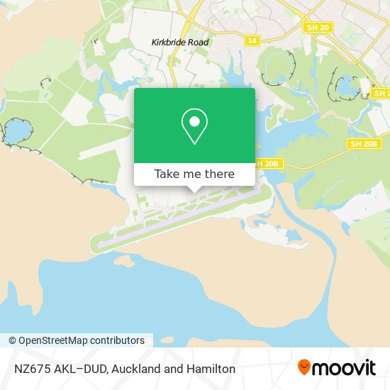 NZ675 AKL–DUD map