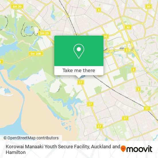 Korowai Manaaki Youth Secure Facility map