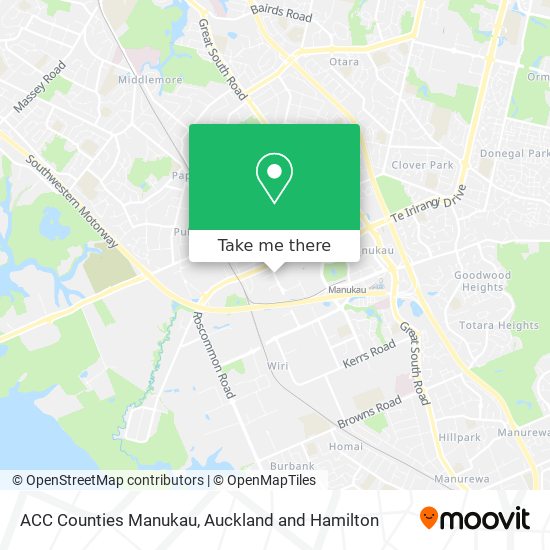 ACC Counties Manukau map