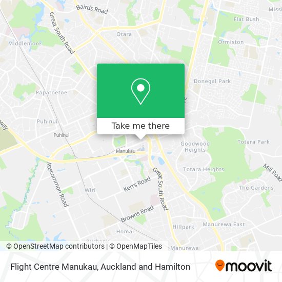Flight Centre Manukau map