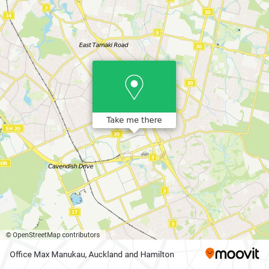 Office Max Manukau map