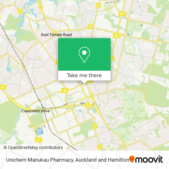 Unichem Manukau Pharmacy map