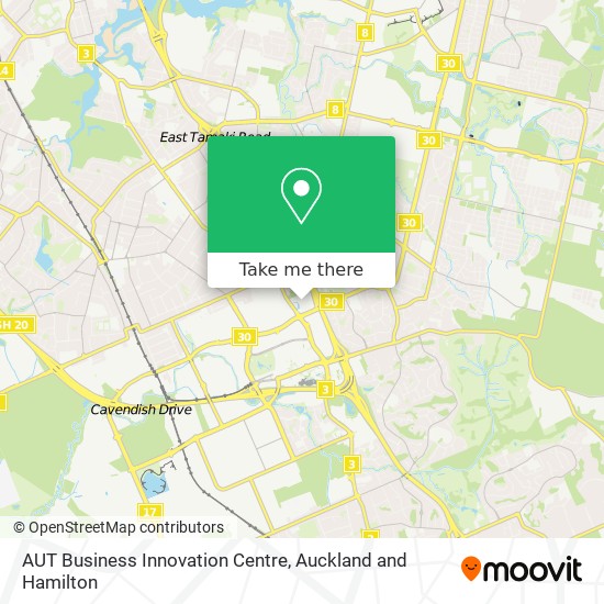 AUT Business Innovation Centre map