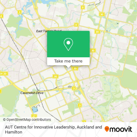 AUT Centre for Innovative Leadership map