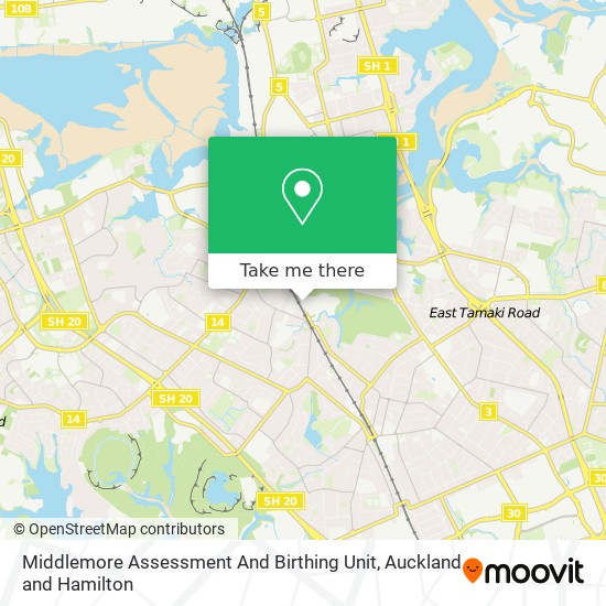 Middlemore Assessment And Birthing Unit map