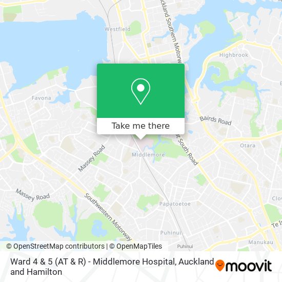 Ward 4 & 5 (AT & R) - Middlemore Hospital map