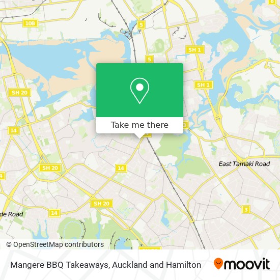 Mangere BBQ Takeaways map