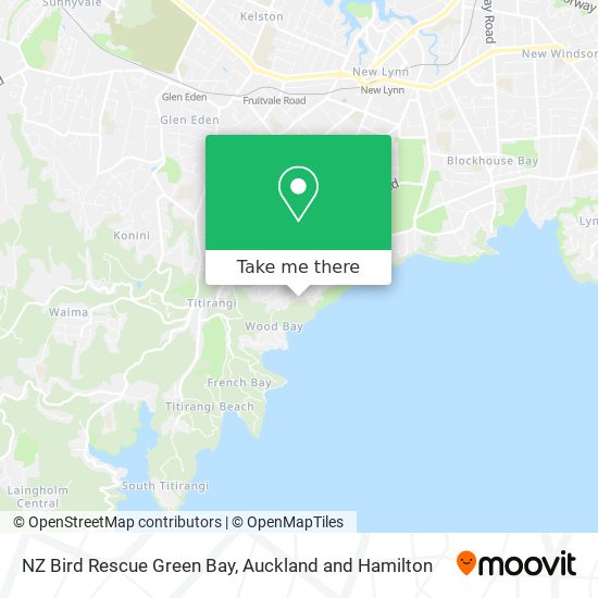 NZ Bird Rescue Green Bay map