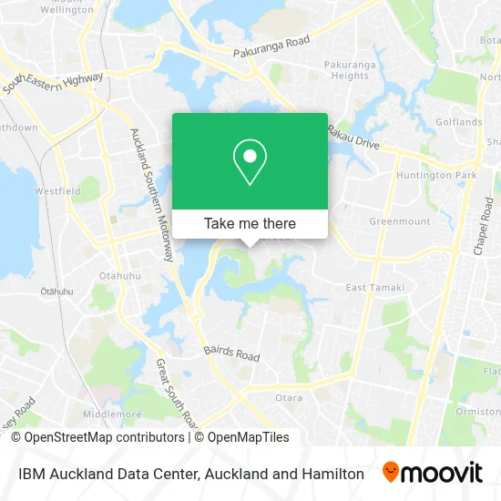 IBM Auckland Data Center map