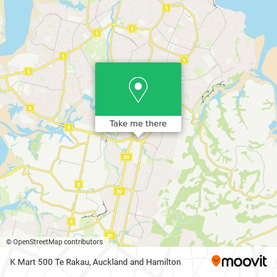 K Mart 500 Te Rakau map