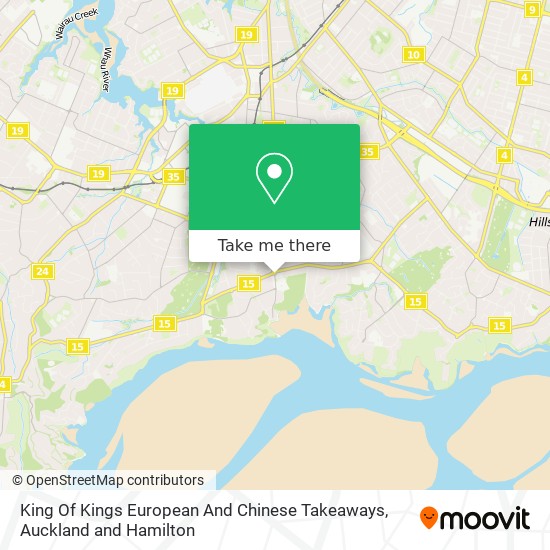 King Of Kings European And Chinese Takeaways map