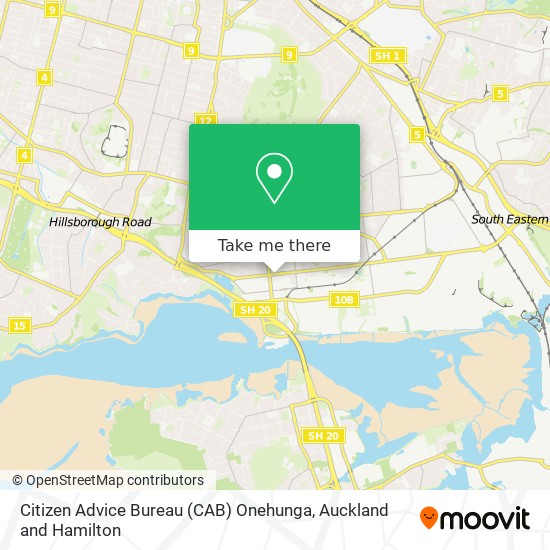Citizen Advice Bureau (CAB) Onehunga map