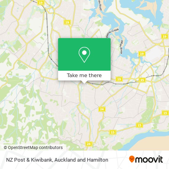 NZ Post & Kiwibank map