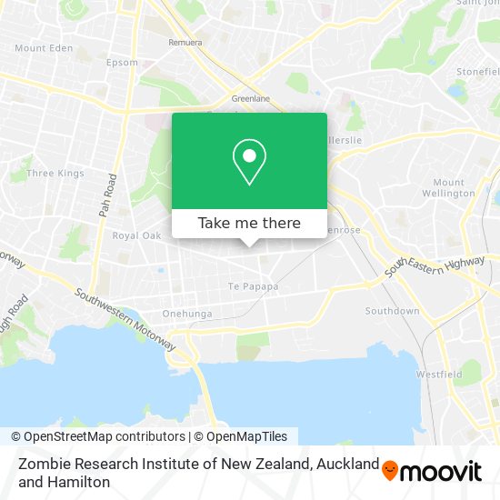 Zombie Research Institute of New Zealand map